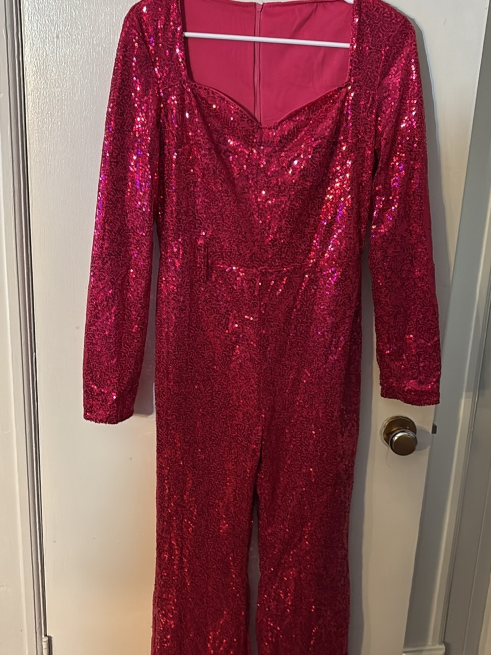 Woman’s Sequin Jumpsuit Costume - Pink